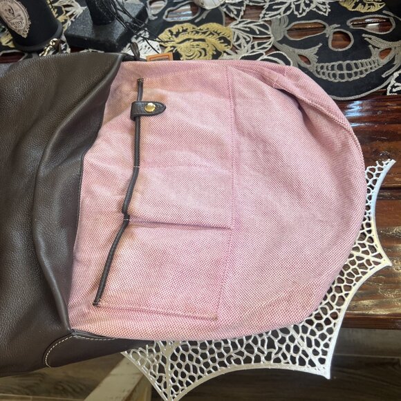 Dooney & Bourke Hobo Logo Lock Shoulder Bag Brown Pebble Handbag Purse - Picture 12 of 16